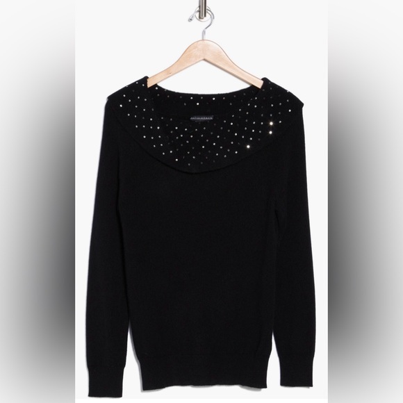 Nordstrom Sofia Cashmere Cowl Neck Sequins Sweater - Picture 3 of 4